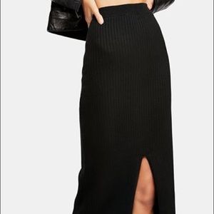 Free People Black Midi skirt
